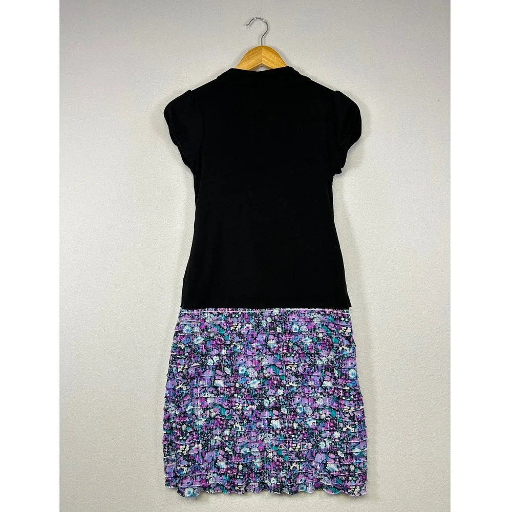 Floral Ruffle Party Dress Speechless Kid Size 16 Purple Black Shrug E3775D01MTFG